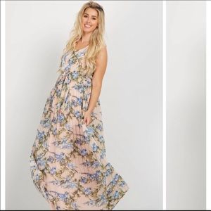 Pinkblush [maternity] pleated floral maxi